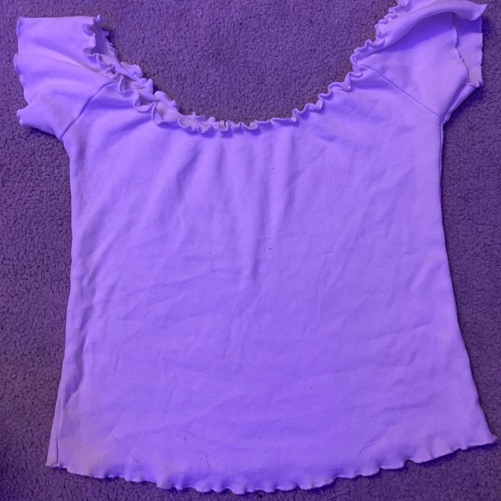 white cropped off the shoulder top